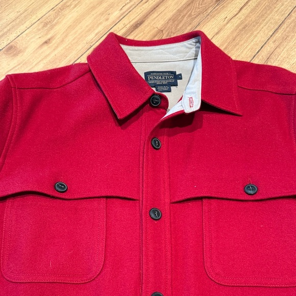 Pendleton 100% Virgin Wool Men's Red Shirt Jacket - Picture 3 of 9